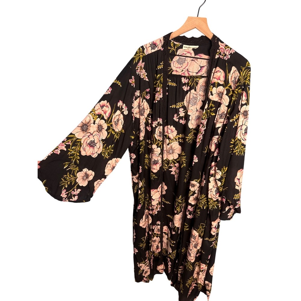 Romantic Gypsy Floral Kimono Cardigan Cottagecore Festival Hippie Open Front